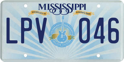 MS license plate LPV046
