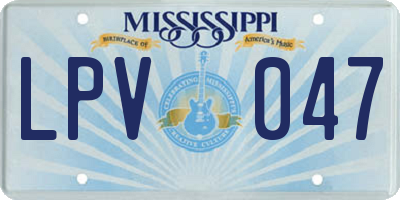 MS license plate LPV047
