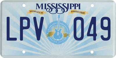 MS license plate LPV049