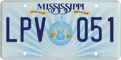 MS license plate LPV051