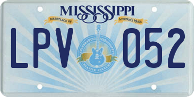MS license plate LPV052