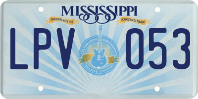 MS license plate LPV053