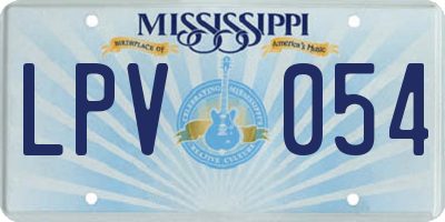 MS license plate LPV054