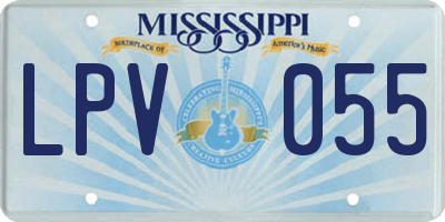 MS license plate LPV055