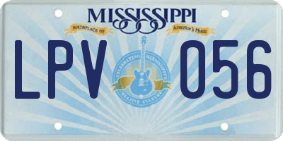MS license plate LPV056