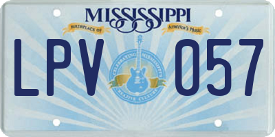 MS license plate LPV057