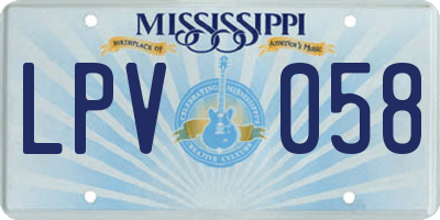 MS license plate LPV058