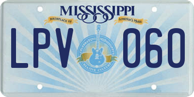 MS license plate LPV060