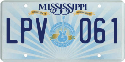 MS license plate LPV061