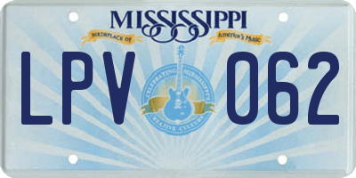 MS license plate LPV062