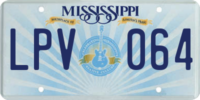 MS license plate LPV064