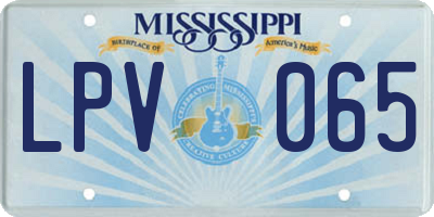 MS license plate LPV065
