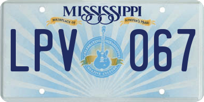 MS license plate LPV067