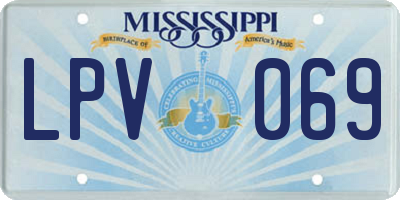MS license plate LPV069