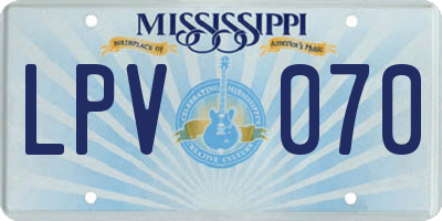 MS license plate LPV070