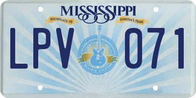 MS license plate LPV071