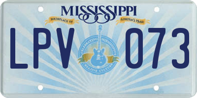 MS license plate LPV073