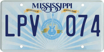 MS license plate LPV074