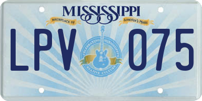 MS license plate LPV075