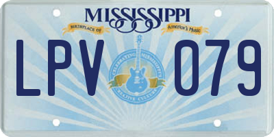 MS license plate LPV079
