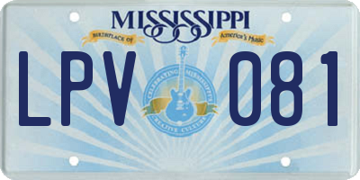 MS license plate LPV081
