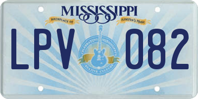 MS license plate LPV082