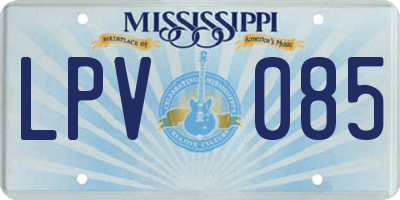 MS license plate LPV085