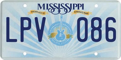 MS license plate LPV086