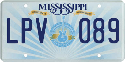 MS license plate LPV089