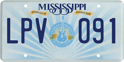 MS license plate LPV091