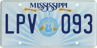 MS license plate LPV093