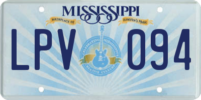 MS license plate LPV094