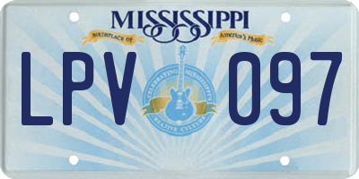 MS license plate LPV097
