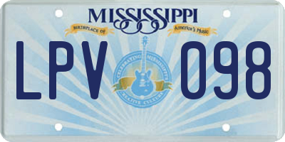 MS license plate LPV098
