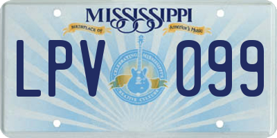 MS license plate LPV099