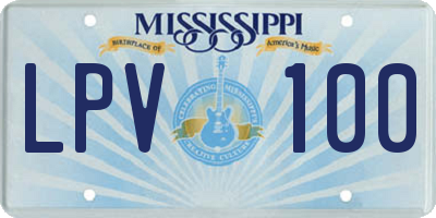 MS license plate LPV100