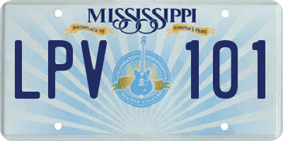 MS license plate LPV101