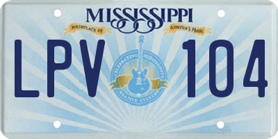 MS license plate LPV104