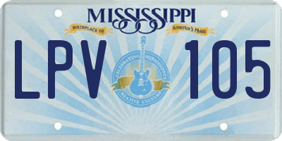 MS license plate LPV105