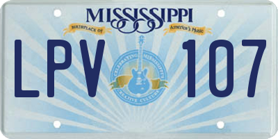 MS license plate LPV107