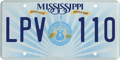 MS license plate LPV110