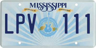 MS license plate LPV111
