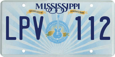 MS license plate LPV112