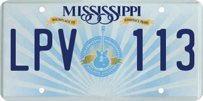 MS license plate LPV113