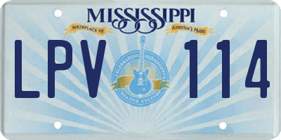 MS license plate LPV114