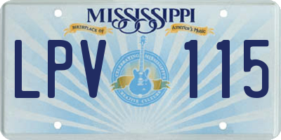 MS license plate LPV115