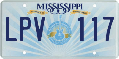 MS license plate LPV117
