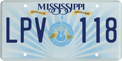 MS license plate LPV118