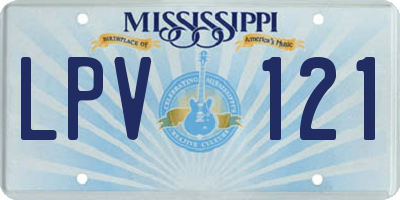 MS license plate LPV121