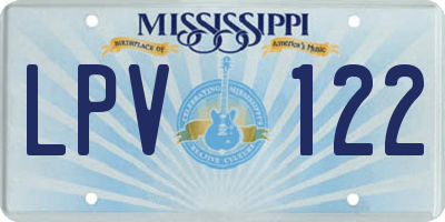 MS license plate LPV122